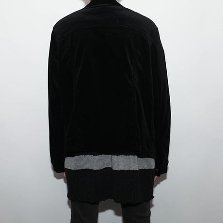 Black Velvet Trucker Type Jacket