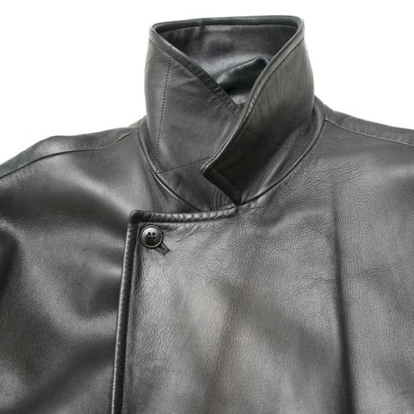 Agnes b. Black Leather Coat MADE IN FRANCE