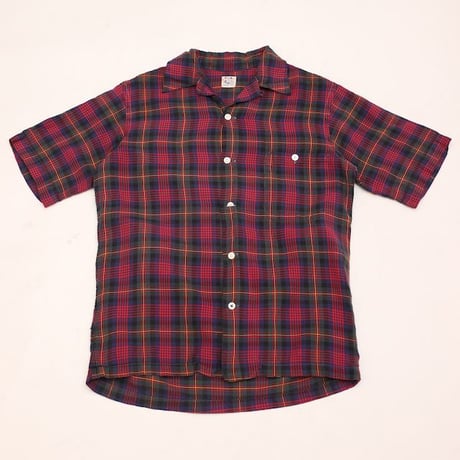40's Rogers Peet Company Checked Open Collar S/S Shirt