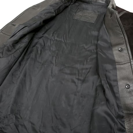 Black Suede Leather Coat