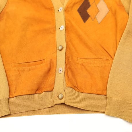 Vintage Wool × Nuback Cardigan MADE IN CANADA