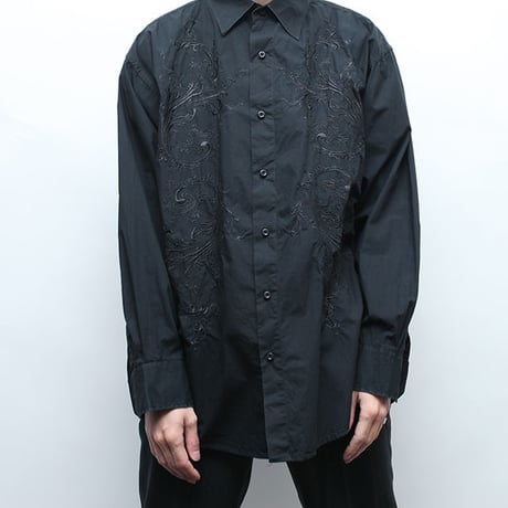 Embroidered Black L/S Shirt