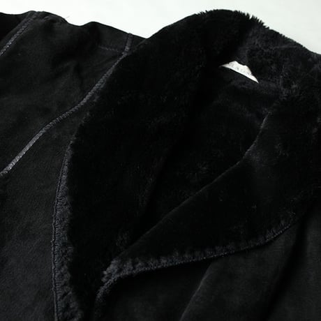 Black Suede Boa Coat