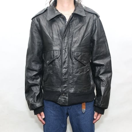 Ralph Lauren Flight Leather Jacket "All Black "