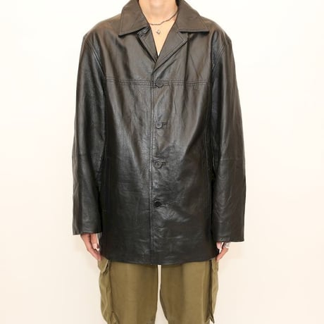 Black Leather Half Coat