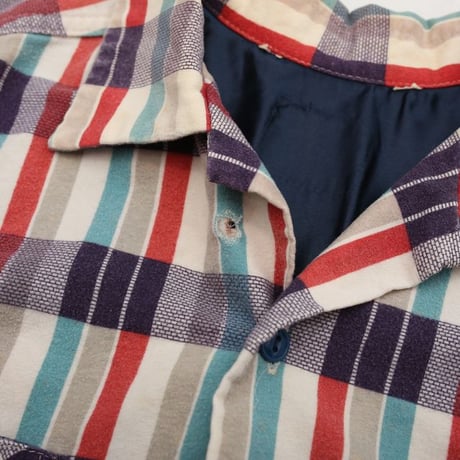 Plaid Print Flannel Open Collared Shirt