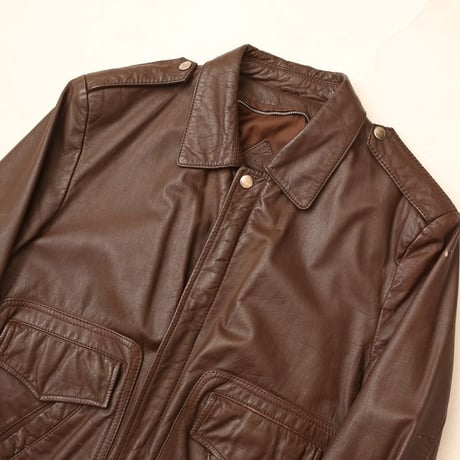 Brown Rib Leather Jacket
