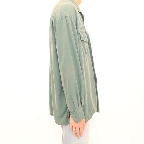 Open Collar Silk L/S Shirt