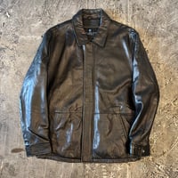 HATHAWAY ブラックレザー ジャケット Mサイズ HATHAWAY Black Leather Jacket | Strato