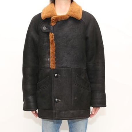 Black Mouton Coat MADE IN USA
