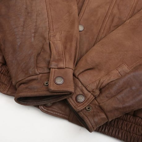 Layered Gimmick Brown Leather Jacket