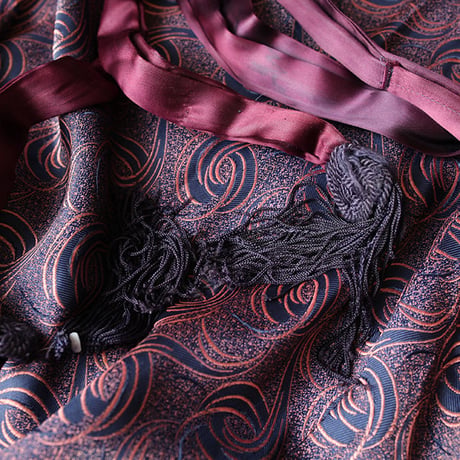 Vintage Atomic Pattern Satin Gown