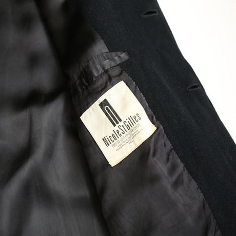 Black Wool Balmacaan Coat