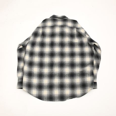 Pendleton Ombre Plaid Wool Shirt "Black×White"