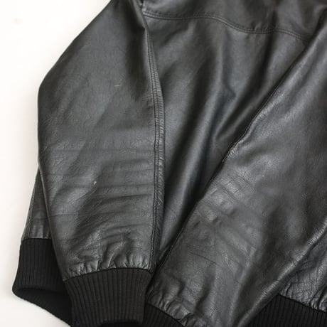 Black Rib Leather Jacket