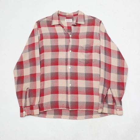 50-60's Open Collar Rayon Shirt