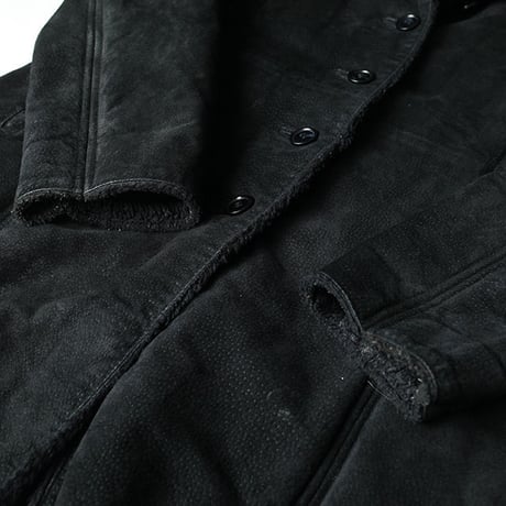 Black Suede Boa Coat