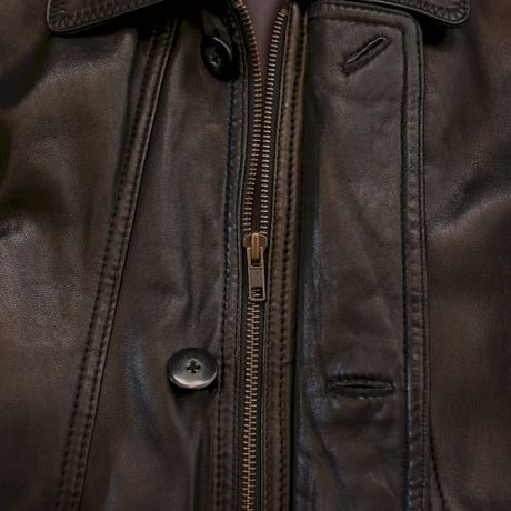 Next Stage Casual Black Leather Coat