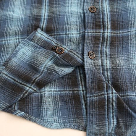 Ombre Plaid Cotton Flannel Shirt