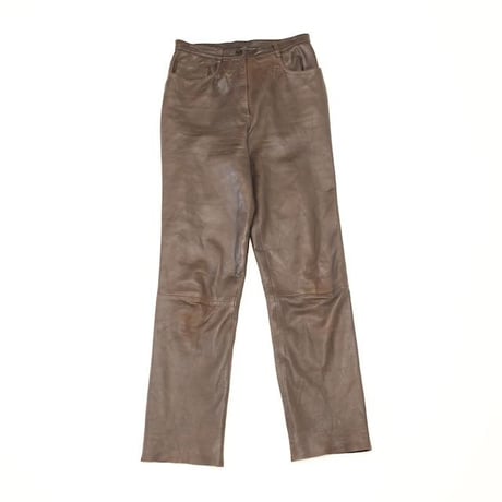 Brown Leather Pants Slim Fit MADE IN GREAT BRITAIN