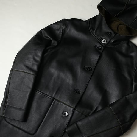 Leather Hooded Jacket