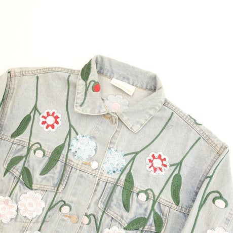 Flower Embroidery Denim Jacket