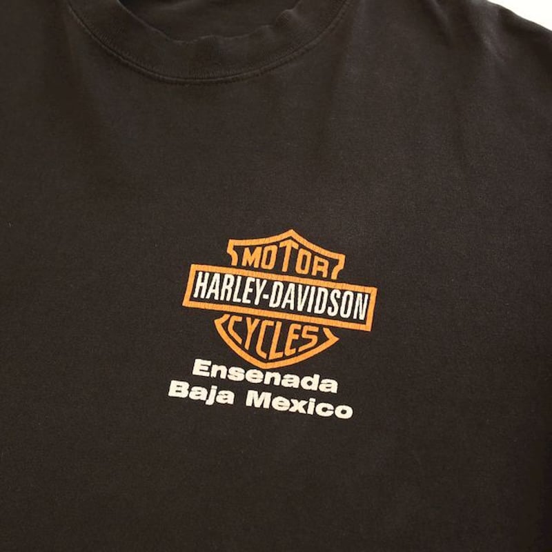 Harley-Davidson Tシャツ Acapulcoデザイン 3D Emblem］90's USA製 Harley-Davidson”ハーレーダビッドソン