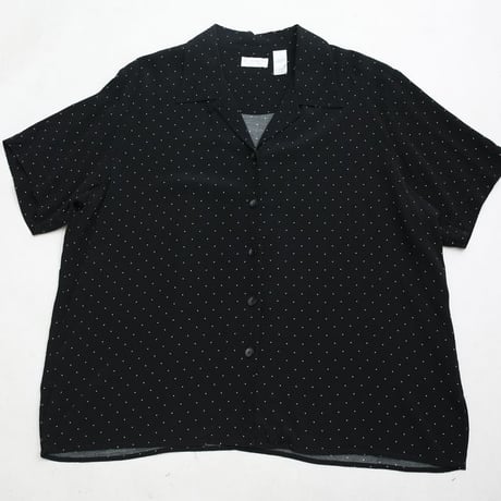Dot Pattern Open Collar Rayon S/S Shirt