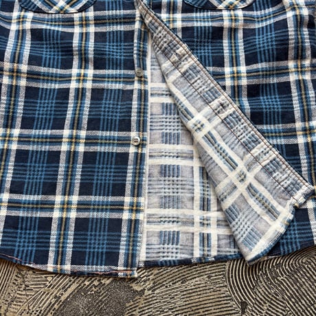 70s Sears Print Flannel Plaid Shirt