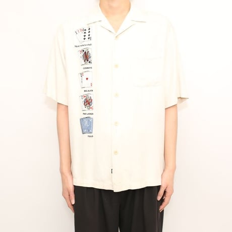 Nat Nast Poker Embroidery Open Collar Silk S/S Shirt