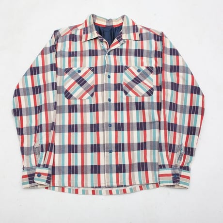 Plaid Print Flannel Open Collared Shirt