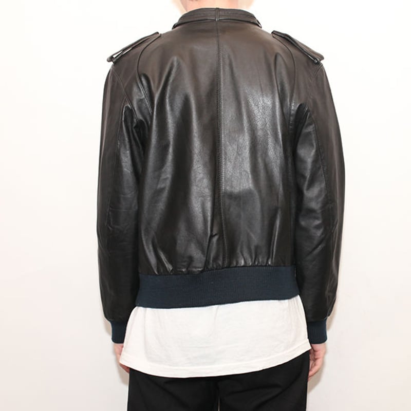 80s MEMBERS ONLY レザー×ニット コンビネーション ジャケット 80s メンバーズオンリー レザー シングル ジャケット Members