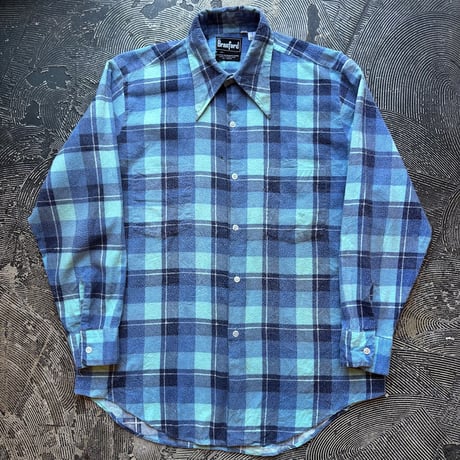 70s Print Flannel Plaid Shirt