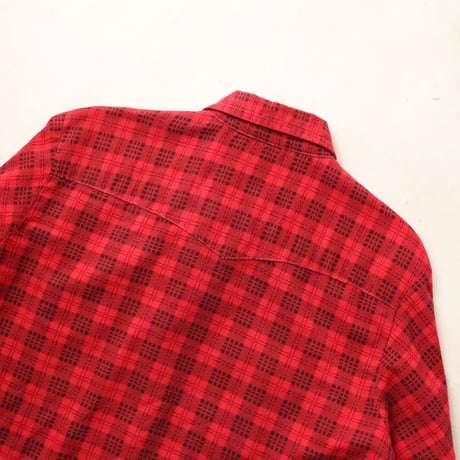 70's WASHINGTON DEE-CEE Plaid Print Flannel Western L/S Shirt