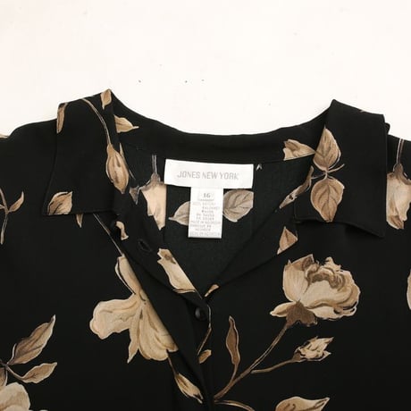Flower Pattern Open Collared Rayon Shirt