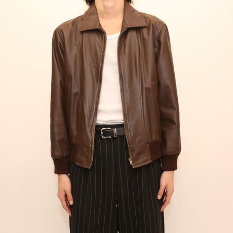 Brown Rib Leather Jacket