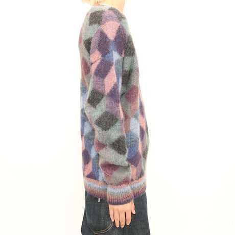 Geometric Pattern Alpaca 100% Knit Sweater