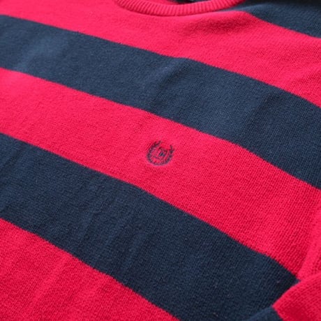 CHAPS Border Cotton Kint Sweater