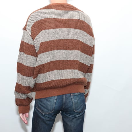 Border Boat Neck Sweater