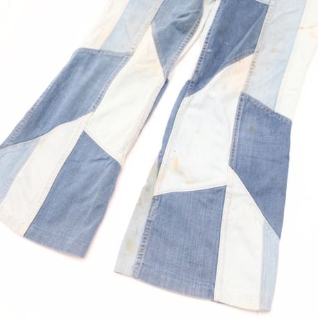 Patchwork Boots-Cut Denim Pants