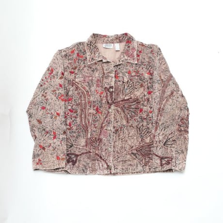 Embroidery Velour Trucker Jacket