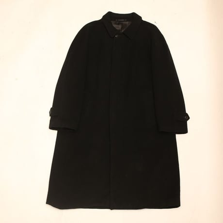 Black Wool Balmacaan Coat