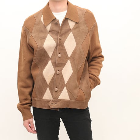 Vintage Diagram Pattern knit Cardigan