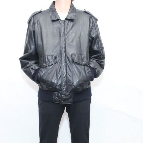 A-2 Type Black Leather Jacket