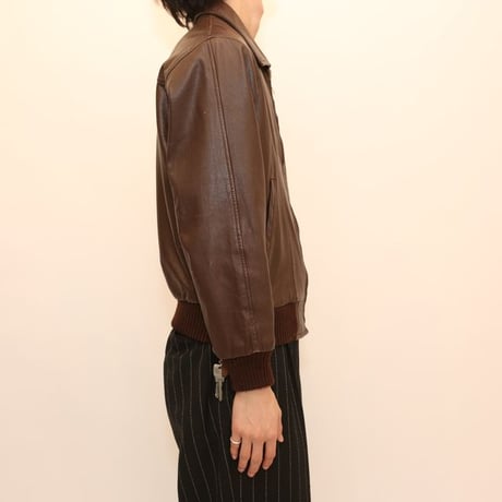 Brown Rib Leather Jacket