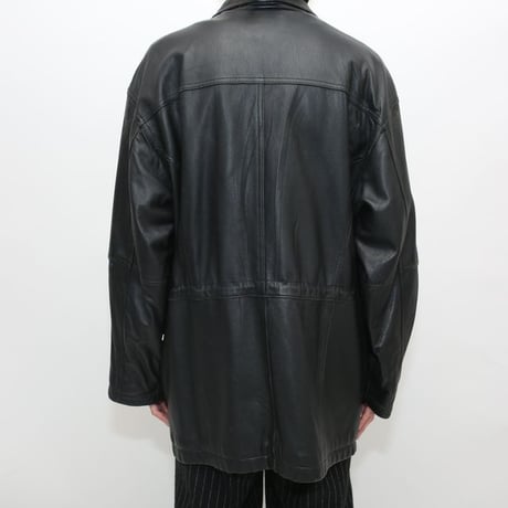Black Lamb Leather Coat