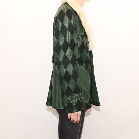 Vintage Argyle Leather Jacket