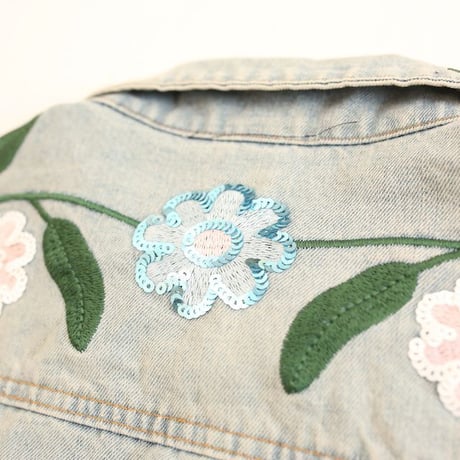Flower Embroidery Denim Jacket