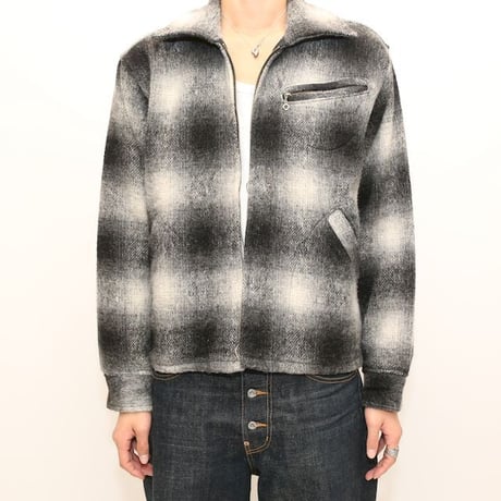 70's melton Ombre Check Jacket MADE IN USA