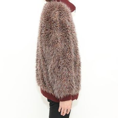 Shaggy Knit Bomber Jacket